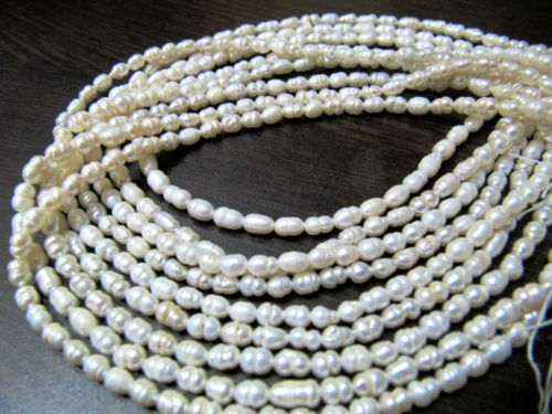 Natural Fresh Water Pearl 5-6mm Rice Pearl Beads 13 inches Long