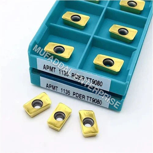 APKT 1705 Carbide Milling Insert Taegutec - Carbide Material, 5mm Thickness, Golden Color | Polished Coating, Designed for CNC Machine Usage