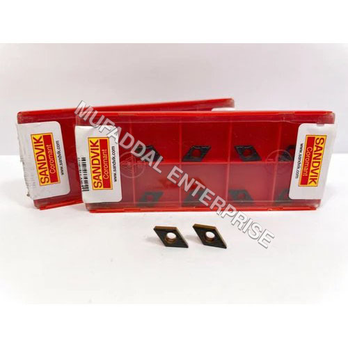 DCMT 11T312 PR4335 Sandvik Carbide Insert - 10 Pieces, 3mm Thickness, Black | Hard Material, Designed for CNC Machine Precision