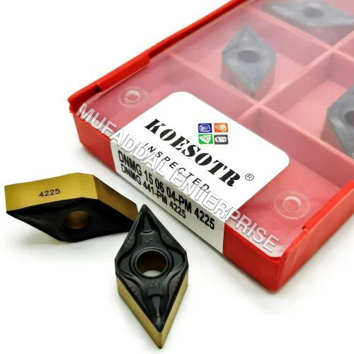 DNMG150604 Carbide Insert Sandvik - Carbide Material, 12mm Thickness, Black And Yellow Color | DNMG Insert Type, Hard Hardness, CNC Machine Usage