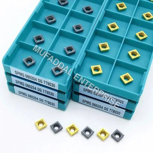 SPMG 060204 9030 U Drill Inserts - Carbide Material Standard Size Silver Color | Hardness for CNC Machine Efficiency Box of 10 Pieces