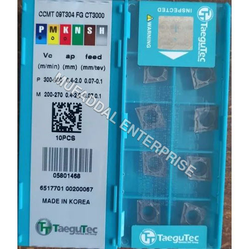 TaeguTec Carbide CNC Inserts - CCMT 09T304 FG CT300, Golden Color, Box of 10 Pieces