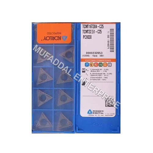 Carbide CNC Machine Insert - TCMT090204 | Silver Color, Polished Finish, 9mm Thickness, Box of 10 Pieces