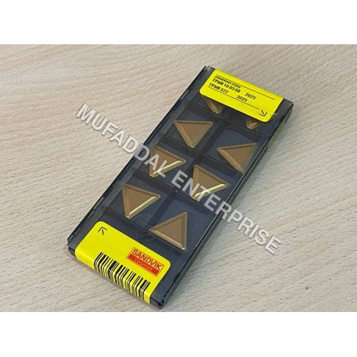TPMR 160308 Carbide Insert - 3.5mm Thickness, Golden Color | For CNC Machine, Box Containing 10 Pieces, Standard Size
