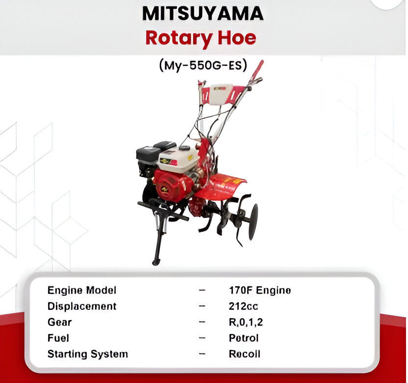 Mitsuyama MY-550G-ES, 7 HP 2 in 1 Start Power Tiller/Weeder/Cultivator for Agriculture