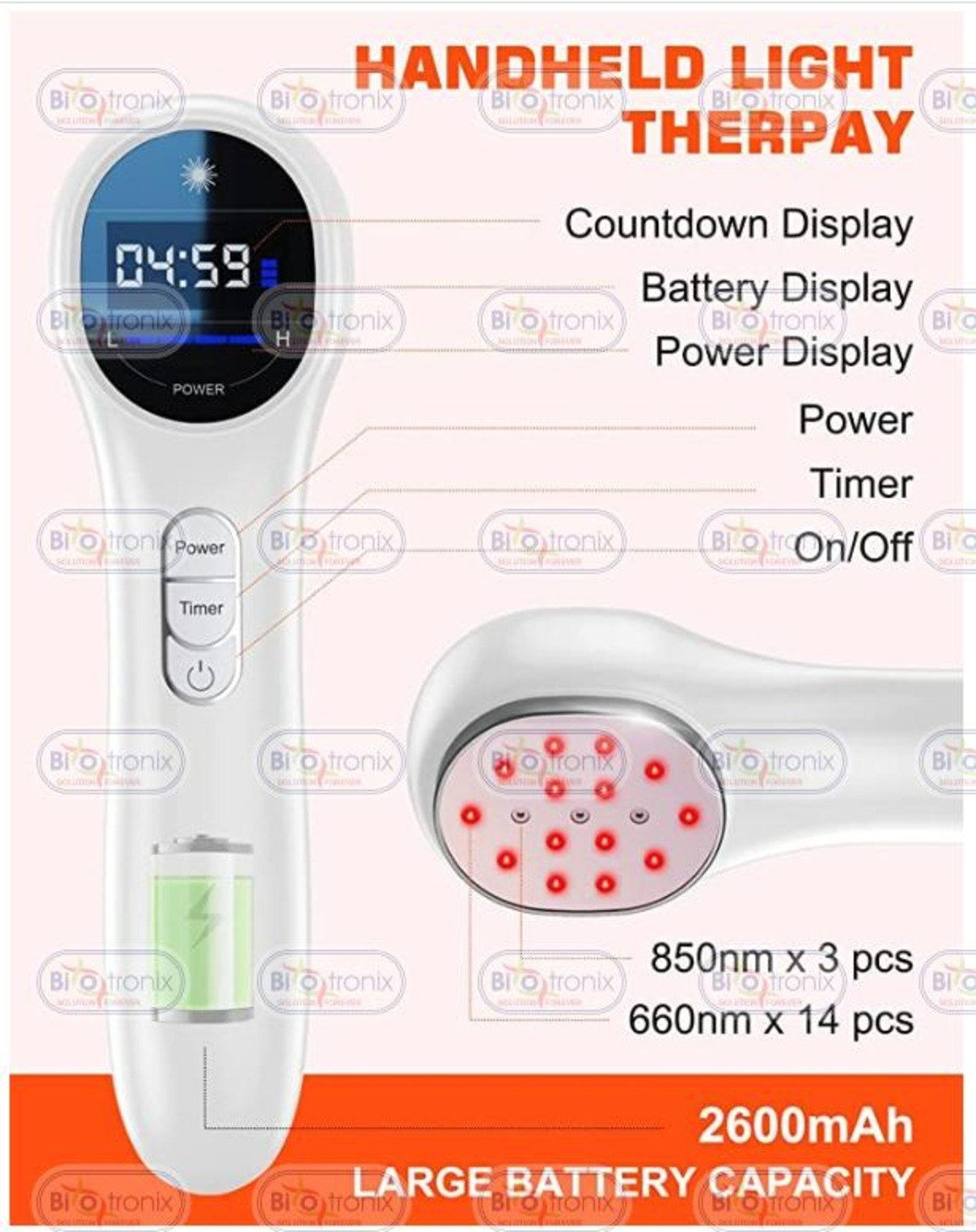 Red Light Device for Body Infrared Light Hand Held Device Portable Handy Laser Physiotherapy