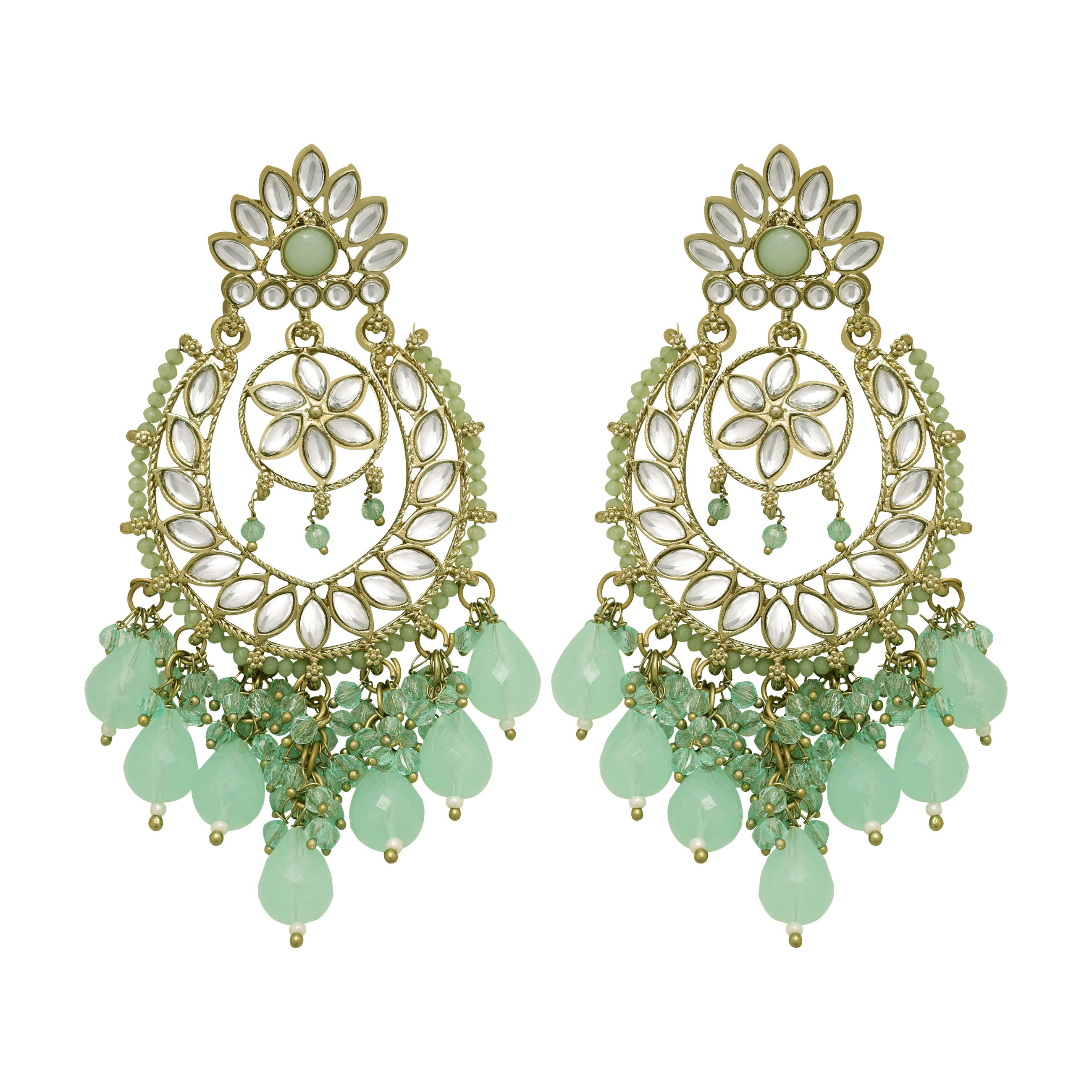 Kundan Elegance Chandbalis Earrings.