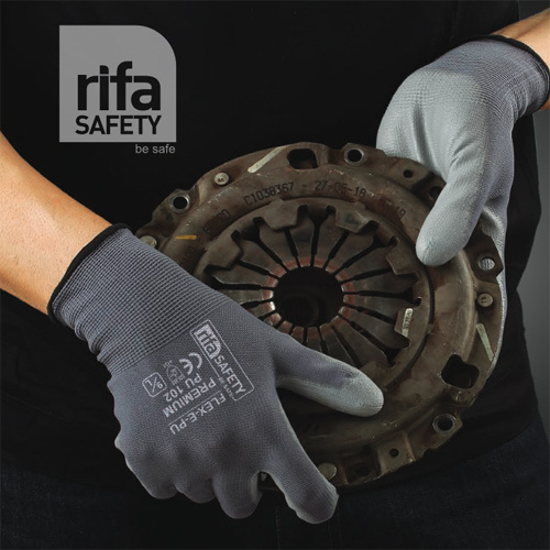 PU 102 Grey Polyurethane Coated Gloves