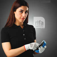 Pu101x Diamond Grip White Gloves - Design: Finger Coated