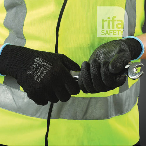 Pu103X Diamond Grip Black Gloves - Feature: Quick Dry