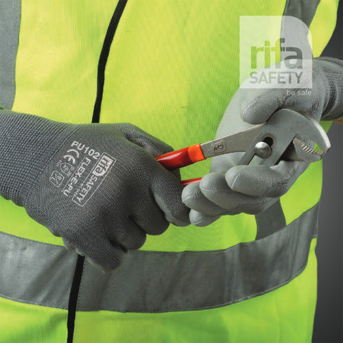 Pu 102 Flex-e-pu Grey Gloves - Feature: Quick Dry