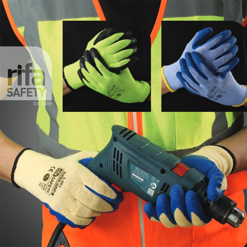 L201 Safe-Grip Plus Premium Green And Yellow Latex Coated Gloves