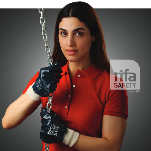 N602 Nitrile Supported Foam Nitrile Gloves - Color: Blue