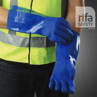 Chem Pro Blue Pvc Supported Gloves - Design: Dipped