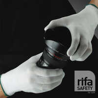 Nylon Knitted Seamless Gloves Lint Free Nylon Gloves - Color: White