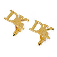 Designer Alphabet Cufflink - High-quality Metal, Standard Size, Golden | Intricate Designer Style, Available In Various Colors For Formal Occasions
