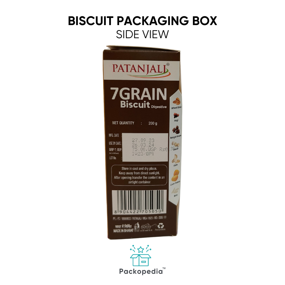 Printed Biscuit Box, For Food, With Multi-Color Printing, 100% Sustainable And Eco-Friendly