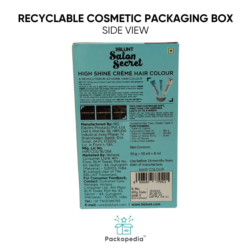 Recyclable Cosmetic Packaging Box With Multi-Color Printing 100% Sustainable And Eco-Friendly