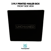 3 Ply Printed Corrugated Branded Mailer Box - Black Color With Lamination