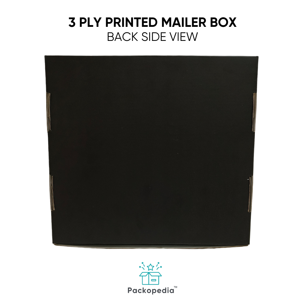 3 Ply Printed Corrugated Branded Mailer Box - Black Color With Lamination