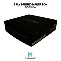 3 Ply Printed Corrugated Branded Mailer Box - Black Color With Lamination