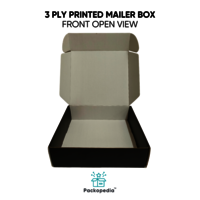 3 Ply Printed Corrugated Branded Mailer Box - Black Color With Lamination
