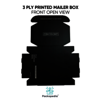 3 Ply Printed Corrugated Branded Mailer Box - Black Color With Lamination