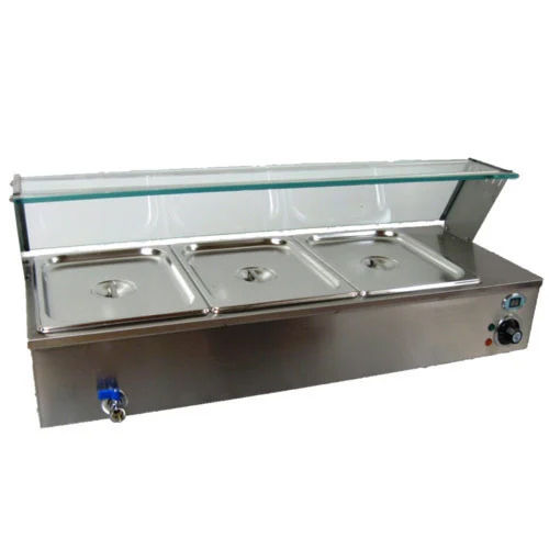 Table Top Bain Marie - Stainless Steel, Customized Size, Silver Finish | 1 Year Warranty, Ideal for Restaurants and Hotels