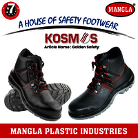 Mangla Golden Safety Shoes - Color: Full Black / Black-grey