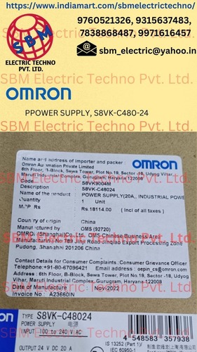 OMRON POWER SUPPLY-, S8VK-C480-24