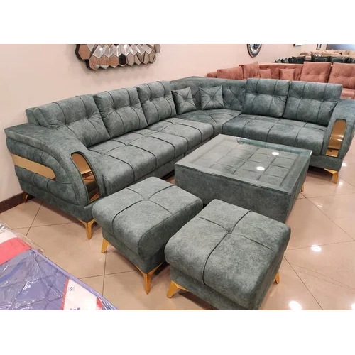 Large L Shaped Sofa Set - Color: Grey