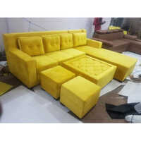 Modular Corner Sofa Set - High-quality Wood, Indoor Use, Yellow Color | Modern Design, Durable Build, Customizable Style For Living Room