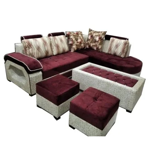 Velvet L Shape Sofa Set