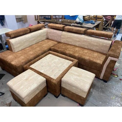 Cup Holder L Shape Sofa Set