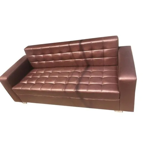 Brown Leather Three Seater Sofa