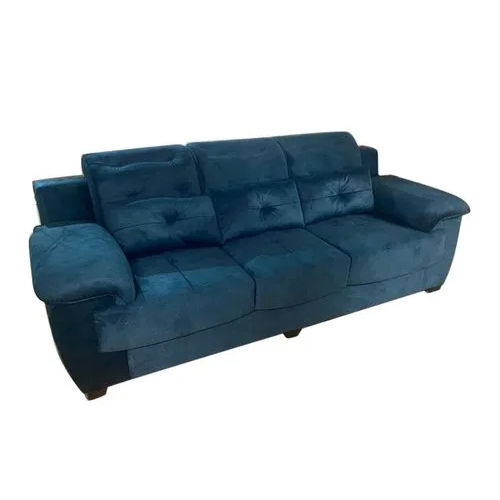 Velvet Three Seater Sofa - Artwork: Handmade