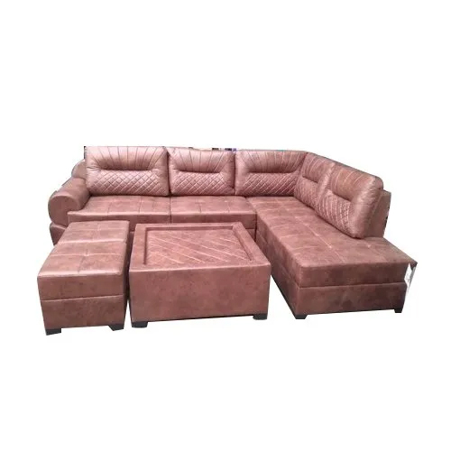 L Shape Wooden Sofa Set