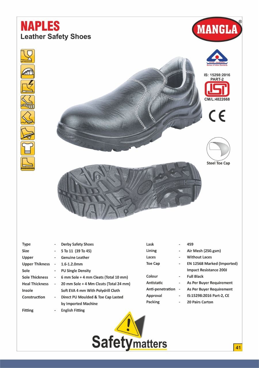 Mangla Naples Leather Safety Shoes