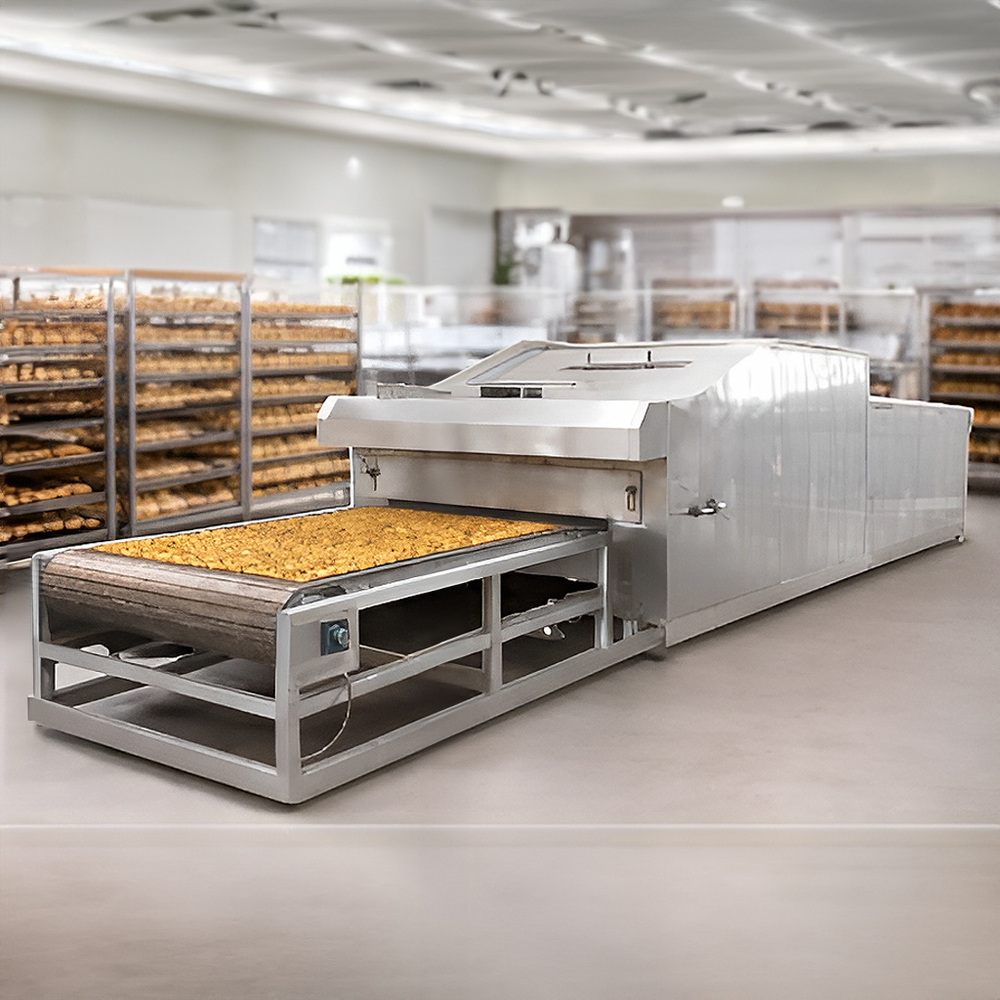 Tunnel Oven - Stainless Steel, 6MT-18MT Capacity Per Day, 4ft-8ft Conveyor Width, Fully Automatic | PLC Controlled, Silver, 1 Year Warranty, Electric Power Source