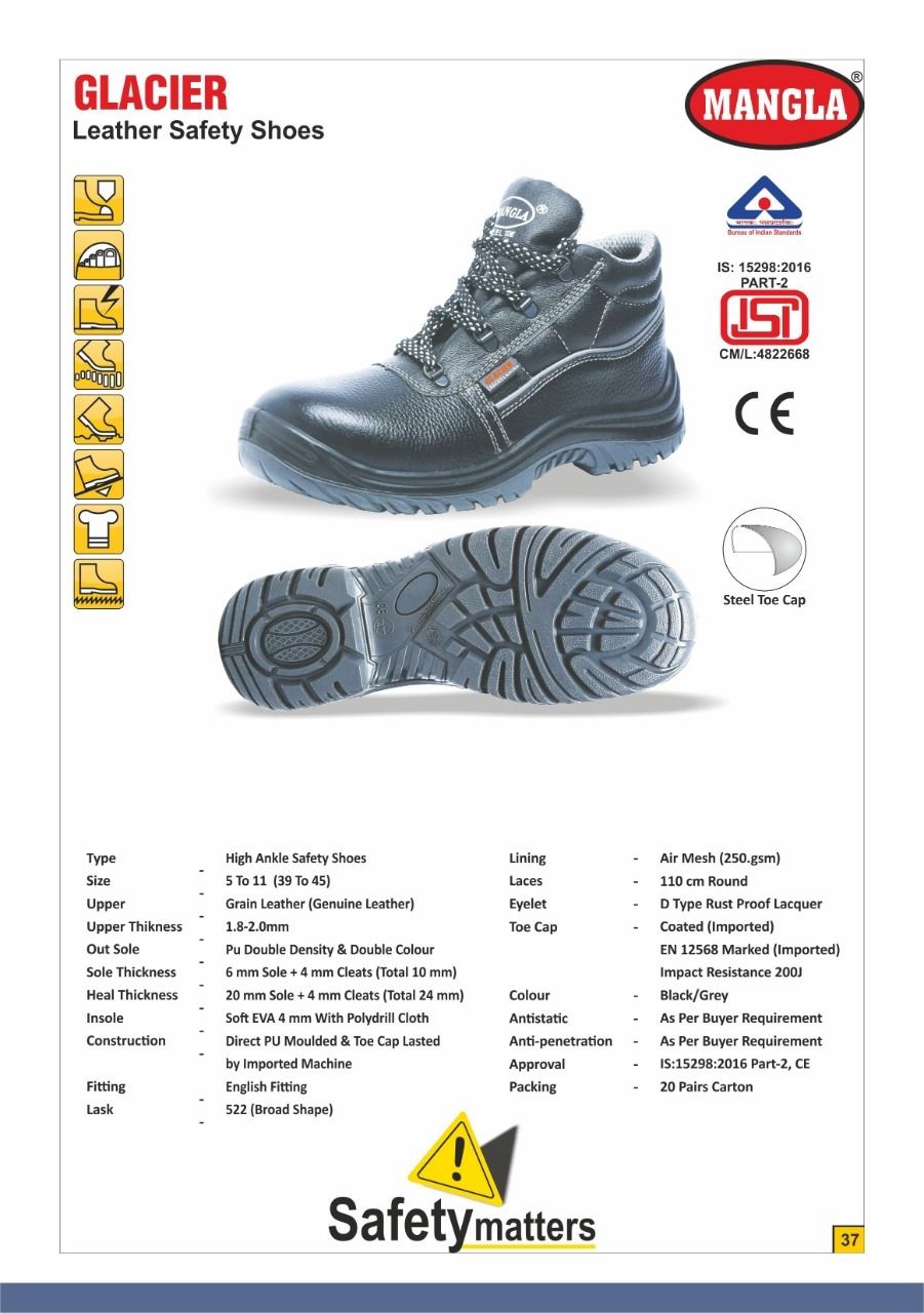 Mangla Glacier Leather Safety Shoes