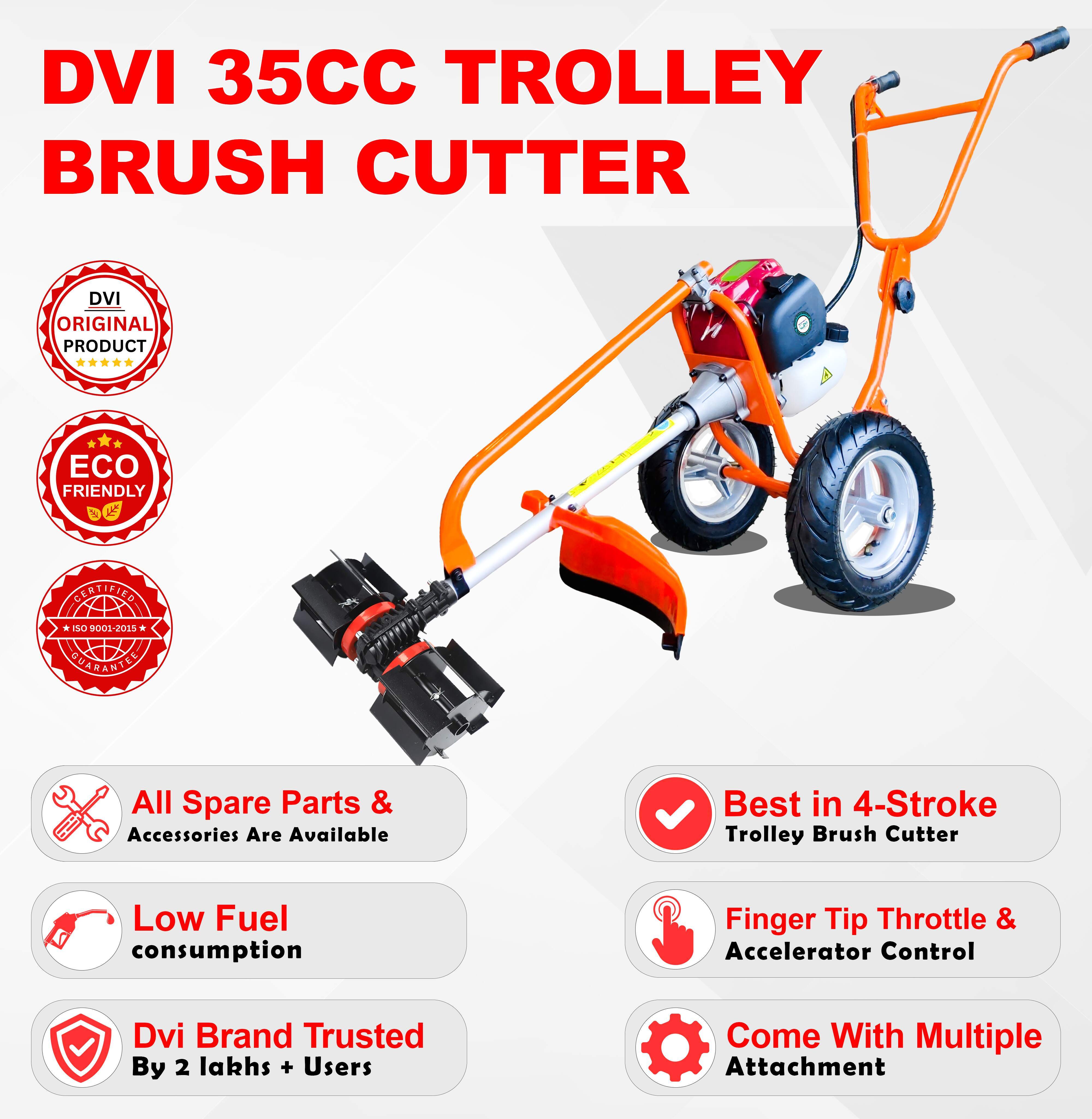 Trolley brush cutter with Weeder attachment