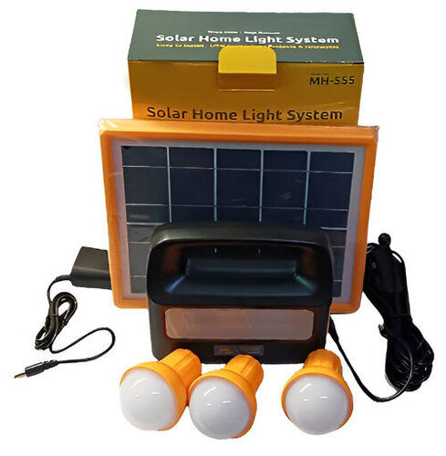 Solar Home Light System with 5.5 Ah Battery, 5 W Panel, 5 Lighting