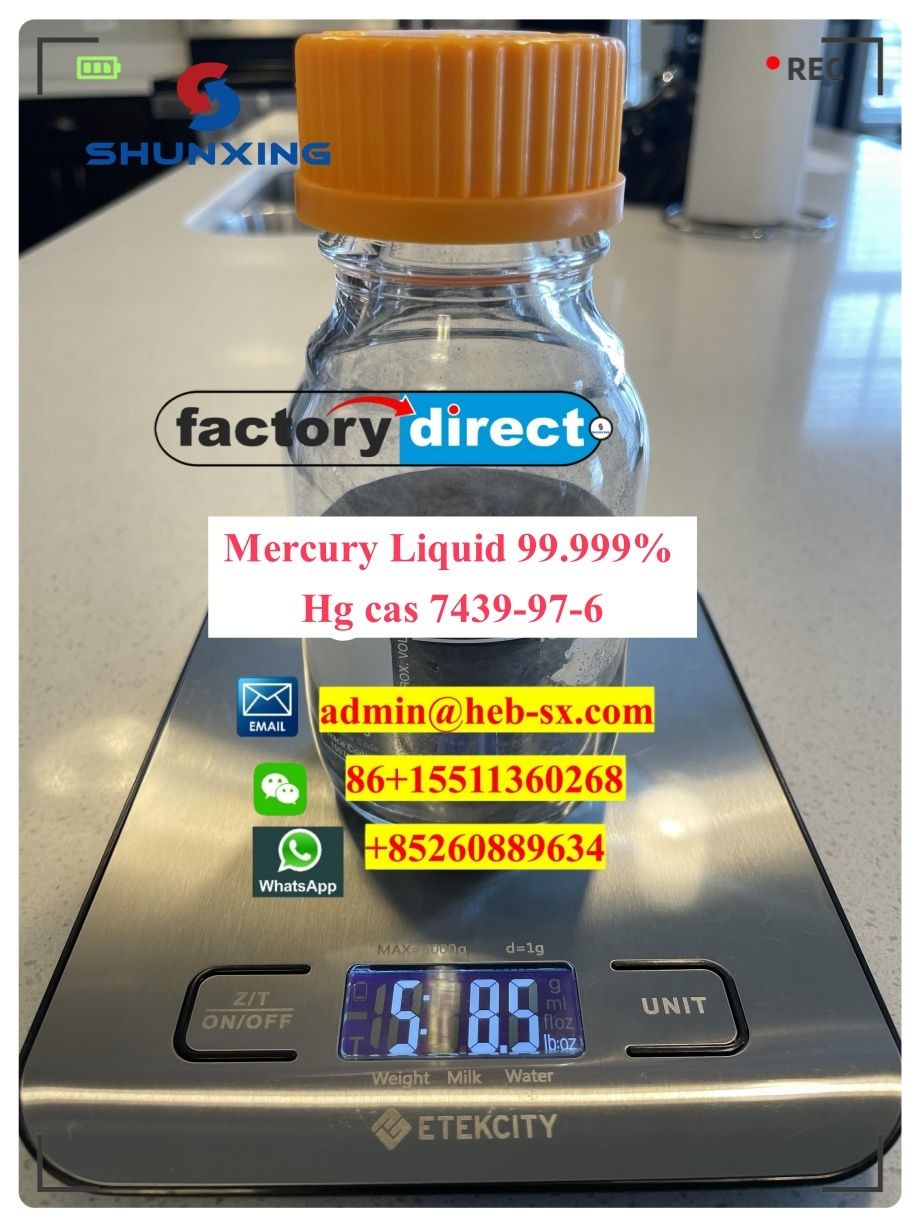 Mercury Hg 99.999% Min silver liquid New rich stock from Top factory