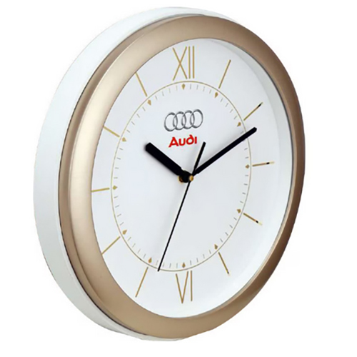 Gold 525 gm IGH Promotional Wall Clock - Durable Plastic Standard Size Classic Gold Color | 18-Month Warranty Ideal for Stylish Branding