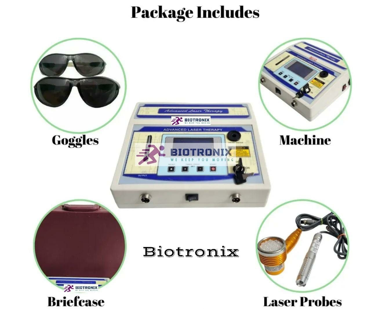 Computerized Laser Therapy Equipment Dual Probe Pointed and Cluster 750mw 2 Year Warranty