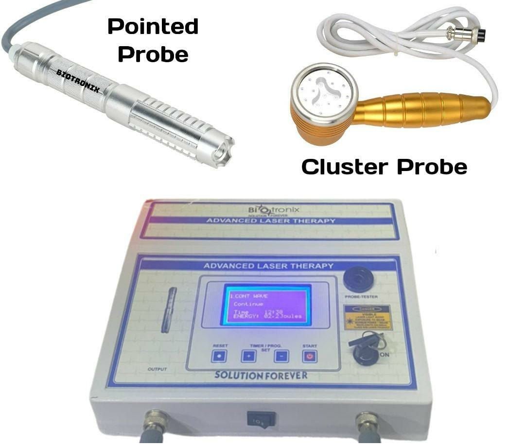 Biotronix Solution Forever Dual Probe Laser Red Visible Pointed Probe & Cluster Probe 750 mw 910 nm