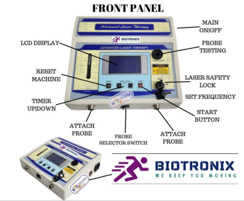 Low Level Laser Therapy Cold and Hot Laser Dual Probe 750 Mw 910nm Biotronix Physiotherapy Laser