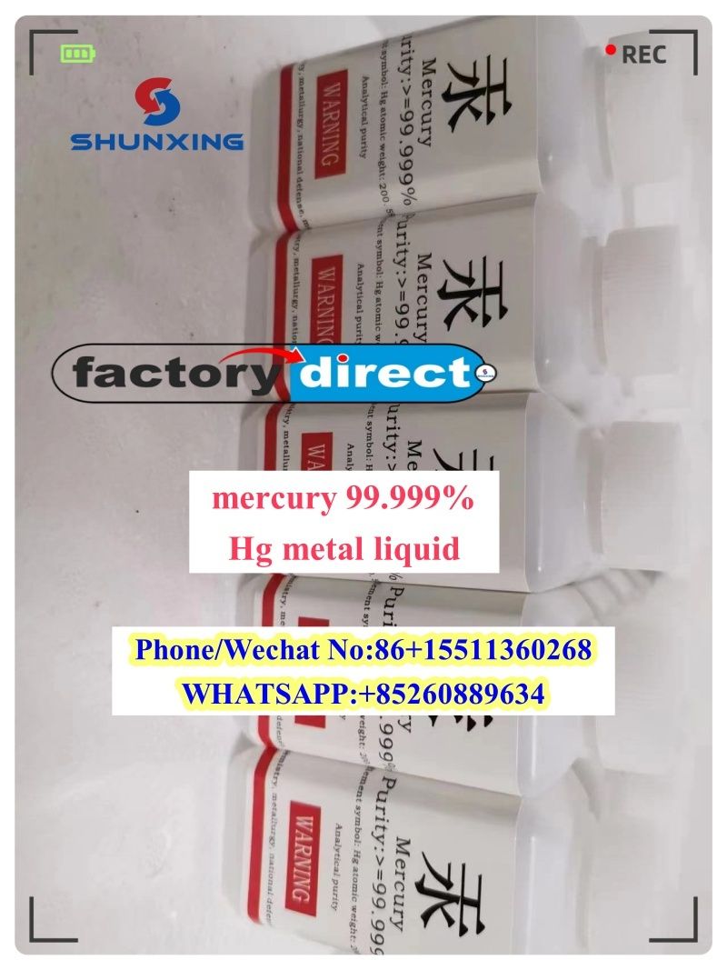 Ready Stock Mercury Hg 99.999% Min silver liquid Metal mercury with Best price!