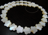 Natural Mother of Pearl Star Flower Shape 12mm beads Strand 16 inches long