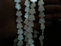 Natural Mother of Pearl Star Flower Shape 12mm beads Strand 16 inches long